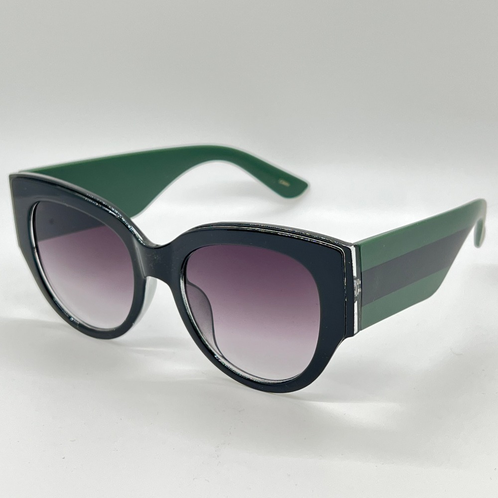 Sunglasses Fashion Women Cat Eye Thick Frame Red Green Frame Black Lens Lentes